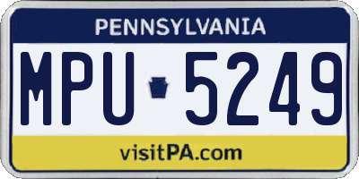 PA license plate MPU5249