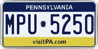 PA license plate MPU5250