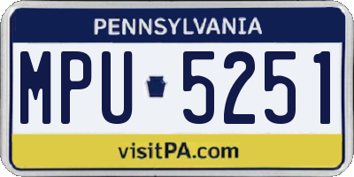 PA license plate MPU5251