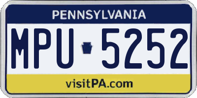 PA license plate MPU5252
