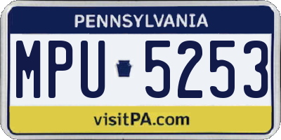 PA license plate MPU5253
