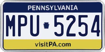 PA license plate MPU5254