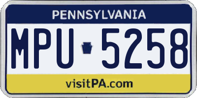PA license plate MPU5258