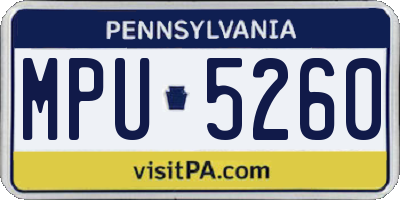 PA license plate MPU5260