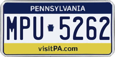 PA license plate MPU5262