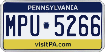 PA license plate MPU5266