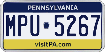 PA license plate MPU5267