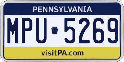 PA license plate MPU5269