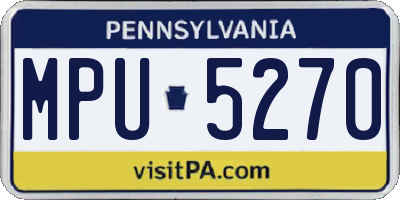 PA license plate MPU5270
