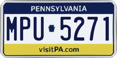 PA license plate MPU5271