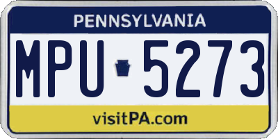 PA license plate MPU5273