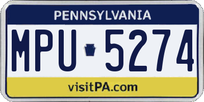 PA license plate MPU5274