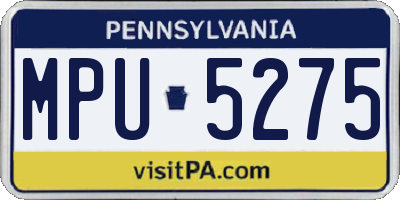 PA license plate MPU5275