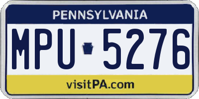 PA license plate MPU5276