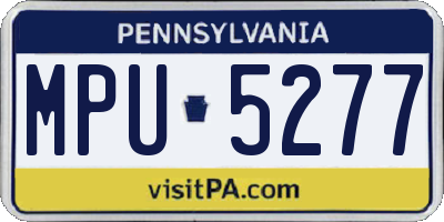 PA license plate MPU5277