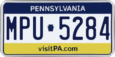 PA license plate MPU5284