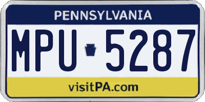 PA license plate MPU5287