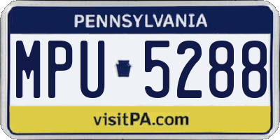 PA license plate MPU5288
