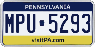PA license plate MPU5293