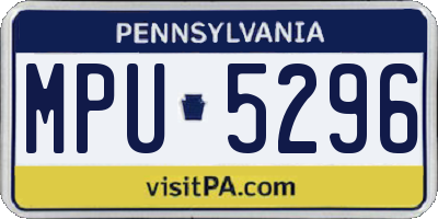 PA license plate MPU5296