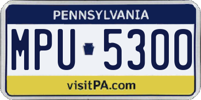 PA license plate MPU5300