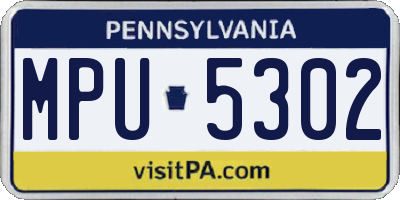 PA license plate MPU5302
