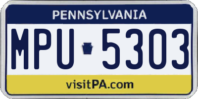 PA license plate MPU5303