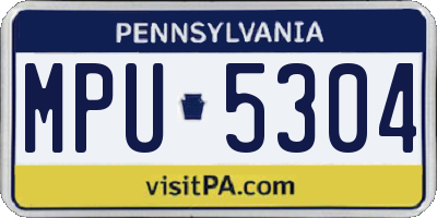 PA license plate MPU5304