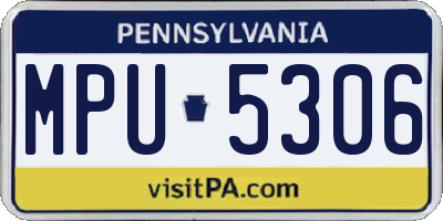 PA license plate MPU5306