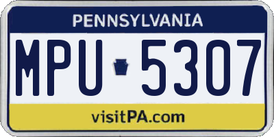 PA license plate MPU5307