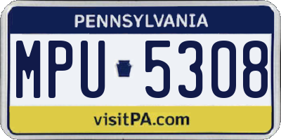 PA license plate MPU5308