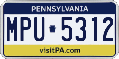 PA license plate MPU5312