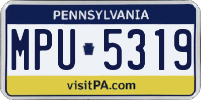 PA license plate MPU5319
