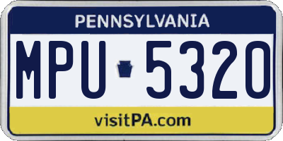 PA license plate MPU5320