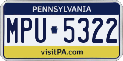 PA license plate MPU5322