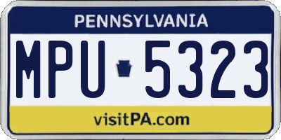 PA license plate MPU5323