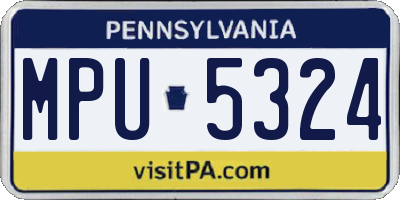PA license plate MPU5324