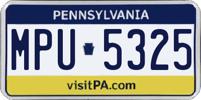 PA license plate MPU5325