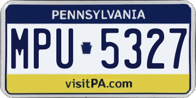 PA license plate MPU5327