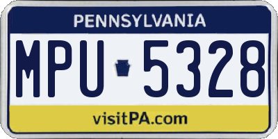 PA license plate MPU5328