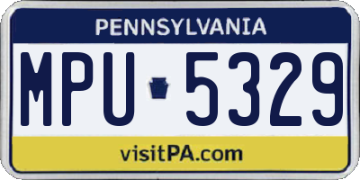PA license plate MPU5329