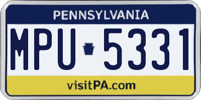 PA license plate MPU5331
