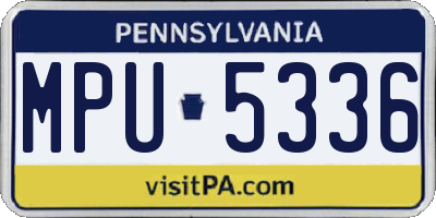 PA license plate MPU5336