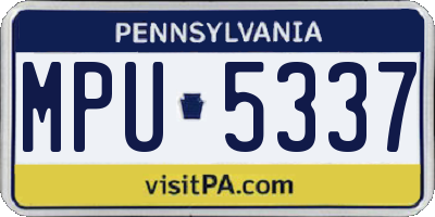 PA license plate MPU5337