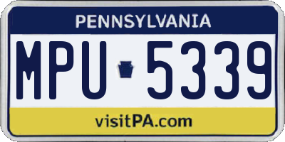 PA license plate MPU5339