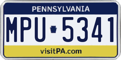 PA license plate MPU5341