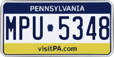 PA license plate MPU5348
