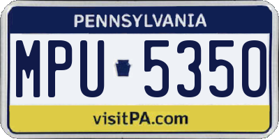 PA license plate MPU5350