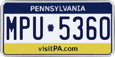 PA license plate MPU5360