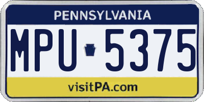 PA license plate MPU5375